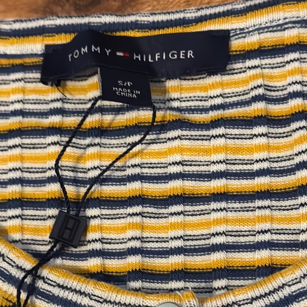 Tommy Hilfiger Multicolor Striped Henley Top - Picture 4 of 5